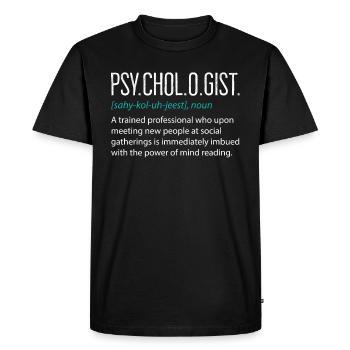 Psychologue - T-shirt Premium bio Homme - noir - Devant - Nico (187cm)