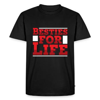 Besties for life - Men's Premium Organic T-Shirt - black - Front - Nico (187cm)