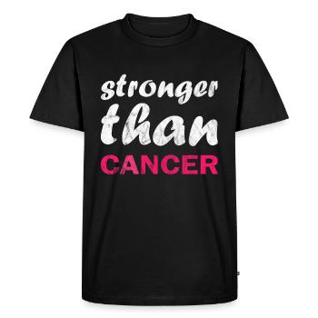 Plus fort que le cancer - T-shirt Premium bio Homme - noir - Devant - Nico (187cm)