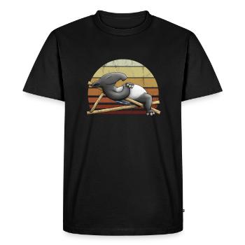 Chilling Tapir Deck Chair Retro Sun Gift - Men's Premium Organic T-Shirt - black - Front - Nico (187cm)