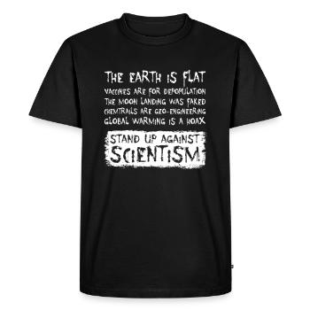 La terre est plate Les vaccins sont destinés à la dépopulation - T-shirt Premium bio Homme - noir - Devant - Nico (187cm)
