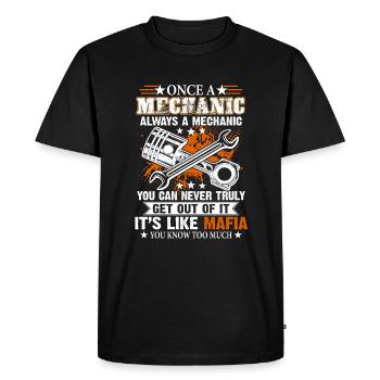 Once A Mechanic Always A Mechanic You Can Never - Men's Premium Organic T-Shirt - black - Front - Nico (187cm)