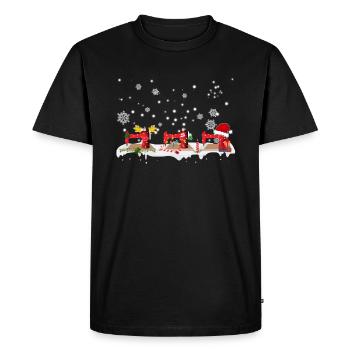 Machines à coudre Décorations de Noël drôles Décorer - T-shirt Premium bio Homme - noir - Devant - Nico (187cm)