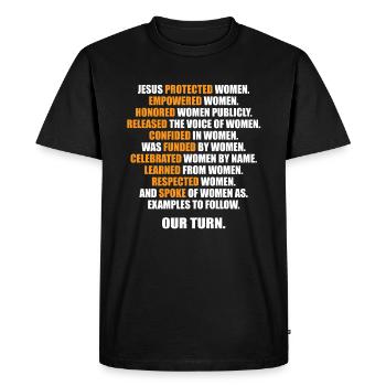 Jésus a protégé les femmes autonomisées Les femmes honorées - T-shirt Premium bio Homme - noir - Devant - Nico (187cm)