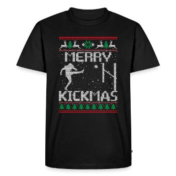 Merry Kickmas Funny Football Kick Sarcasm Christma - T-shirt Premium bio Homme - noir - Devant - Nico (187cm)