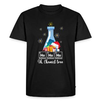 Ho Ho Ho Oh Chemist Tree Funny Chemistry Lovers - Men's Premium Organic T-Shirt - black - Front - Nico (187cm)