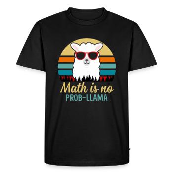 Math Is No Prob-llama Funny Sarcasm Math Lover - T-shirt Premium bio Homme - noir - Devant - Nico (187cm)