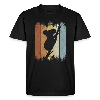 Retro style climbing koala marsupial koala bear - Men's Premium Organic T-Shirt - black - Front - Nico (187cm)