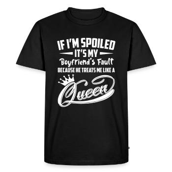 Si je suis gâté, c'est la faute de mon petit ami drôle - T-shirt Premium bio Homme - noir - Devant - Nico (187cm)