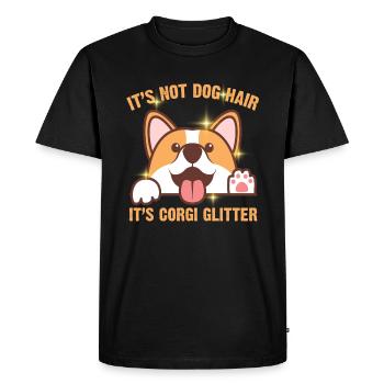 Ce n'est pas du poil de chien C'est du chien drôle Corgi Glitter - T-shirt Premium bio Homme - noir - Devant - Nico (187cm)