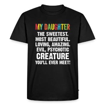 Ma fille la plus douce et la plus belle amoureuse - T-shirt Premium bio Homme - noir - Devant - Nico (187cm)