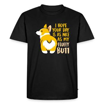 I Hope Your Day Is As Nice As My Fluffy Butt Funny - Men's Premium Organic T-Shirt - black - Front - Nico (187cm)