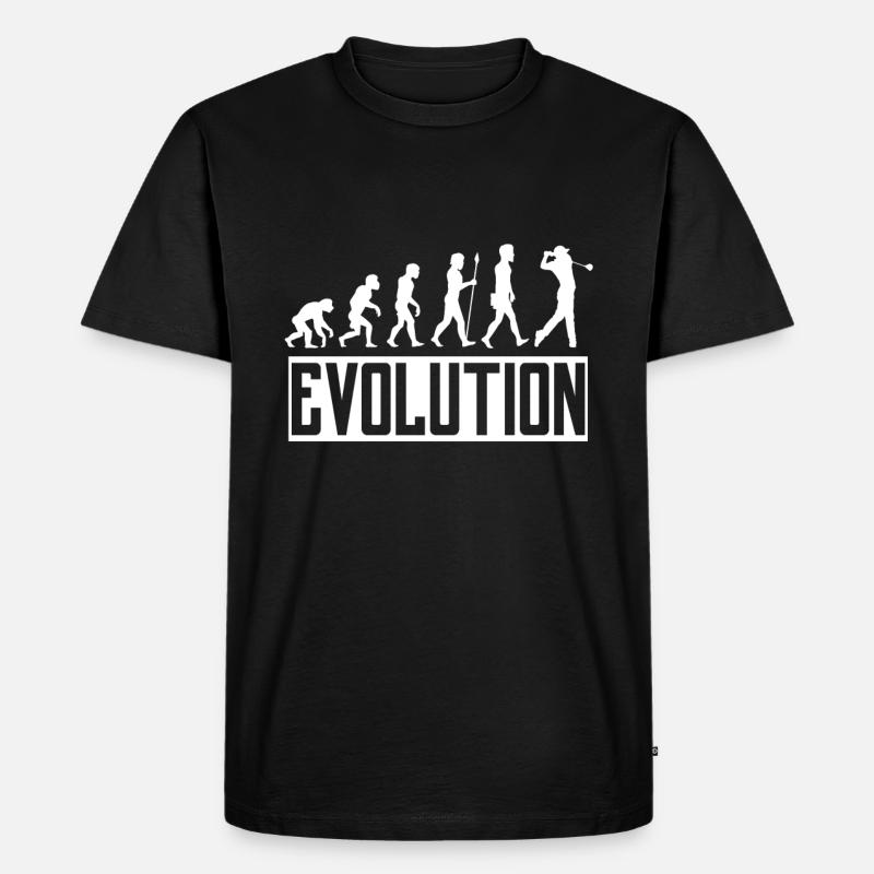 Golf Evolution Golfer Golfspieler - Männer Premium Bio T-Shirt - Schwarz