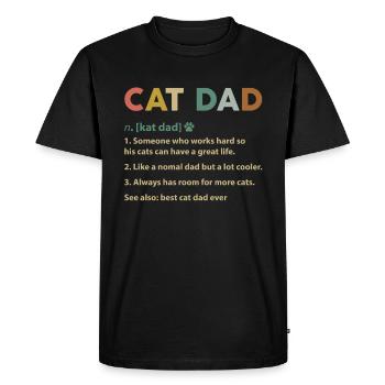 Papa chat vintage T-Shirt définition papa chat - T-shirt Premium bio Homme - noir - Devant - Nico (187cm)