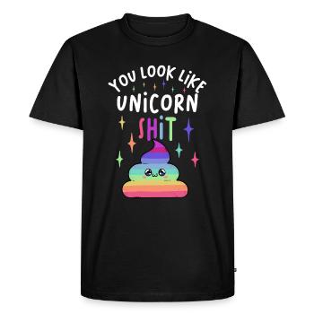Vous ressemblez à Unicorn Shit Funny Unicorn - T-shirt Premium bio Homme - noir - Devant - Nico (187cm)