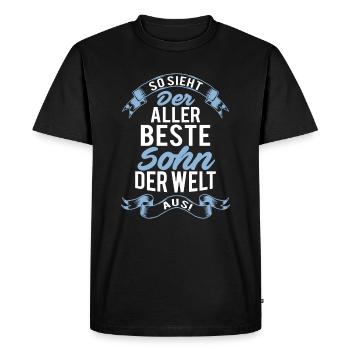 Bester Sohn Der Welt Geburtstag Geschenk - Männer Premium Bio T-Shirt - Schwarz - Vorne - Nico (187cm)