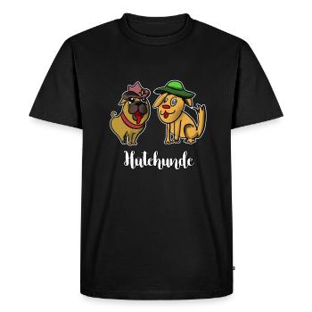 Chiens de berger - deux chiens avec des chapeaux - chien de berger - T-shirt Premium bio Homme - noir - Devant - Nico (187cm)