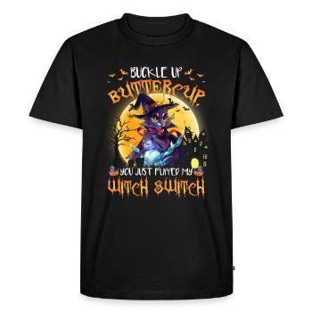 Bouclez votre renoncule, vous venez de renverser ma sorcière - T-shirt Premium bio Homme - noir - Devant - Nico (187cm)