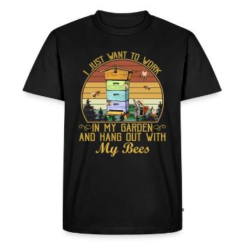 T-shirt Mon jardin et traîner avec mes abeilles - T-shirt Premium bio Homme - noir - Devant - Nico (187cm)