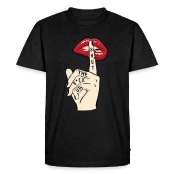T-shirt Fermez la Fuck Up - T-shirt Premium bio Homme - noir - Devant - Nico (187cm)