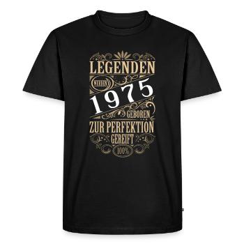 46. Geburtstag Geburtstagsgeschenk 1975 Jahrgang - Männer Premium Bio T-Shirt - Schwarz - Vorne - Nico (187cm)