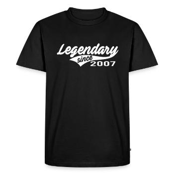 15ème anniversaire Légendaire depuis 2007 Cadeau - T-shirt Premium bio Homme - noir - Devant - Nico (187cm)