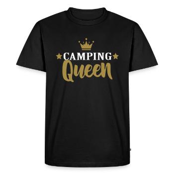 Cadeau de look partenaire Camper Camping Queen - T-shirt Premium bio Homme - noir - Devant - Nico (187cm)