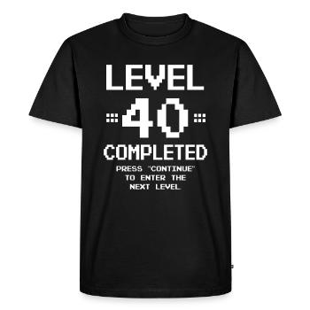 Fête du 40e anniversaire rétro niveau 40 ans - T-shirt Premium bio Homme - noir - Devant - Nico (187cm)