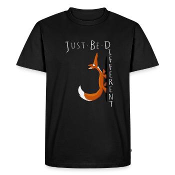Just Be Different Sei Anders Selbstbewußter Fuchs - Männer Premium Bio T-Shirt - Schwarz - Vorne - Nico (187cm)