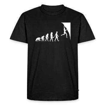 Tenue d'évolution de grimpeur pour l'escalade - T-shirt Premium bio Homme - noir - Devant - Nico (187cm)