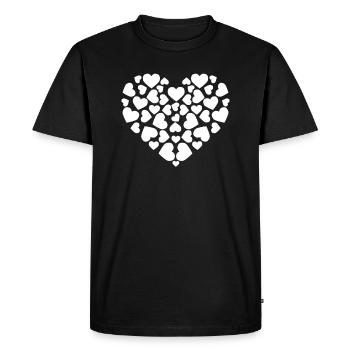 Coeurs Saint Valentin Amour Coeur Amour Romantique - T-shirt Premium bio Homme - noir - Devant - Nico (187cm)