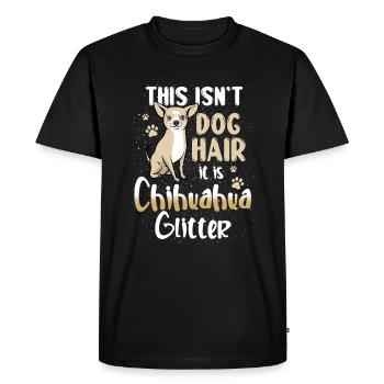 This Isn’t Dog Hair It Is Chihuahua Glitter Funny - T-shirt Premium bio Homme - noir - Devant - Nico (187cm)
