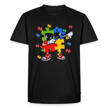 Dabbing Puzzle Piece - T-shirt Premium bio Homme - noir - Devant - Nico (187cm)
