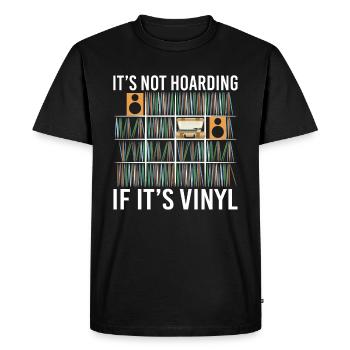 It's Not Hoarding If It's Vinyl Vintage Records - Männer Premium Bio T-Shirt - Schwarz - Vorne - Nico (187cm)