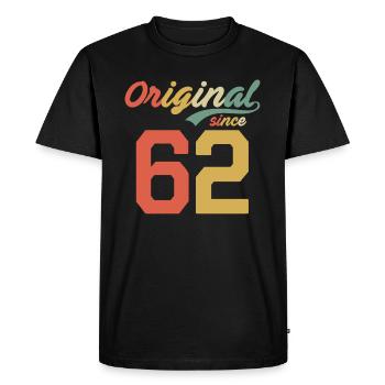 60th Birthday Original Retro Gift 1962 - Men's Premium Organic T-Shirt - black - Front - Nico (187cm)