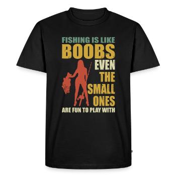 Pêche Is Like Boobs Even The Small Ones - T-shirt Premium bio Homme - noir - Devant - Nico (187cm)