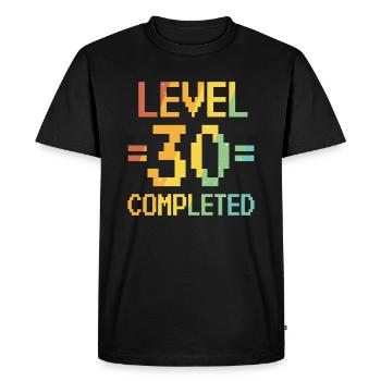 Fête du 30e anniversaire rétro niveau 30 ans - T-shirt Premium bio Homme - noir - Devant - Nico (187cm)