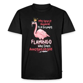 My Spirit Animal Is A Grumpy Flamingo - T-shirt Premium bio Homme - noir - Devant - Nico (187cm)