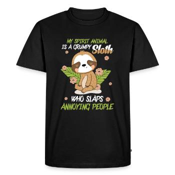 My Spirit Animal Is A Grumpy Sloth - T-shirt Premium bio Homme - noir - Devant - Nico (187cm)