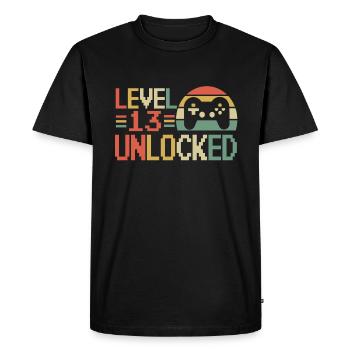 13e anniversaire gamer gamer 13 ans cadeau 2008 - T-shirt Premium bio Homme - noir - Devant - Nico (187cm)