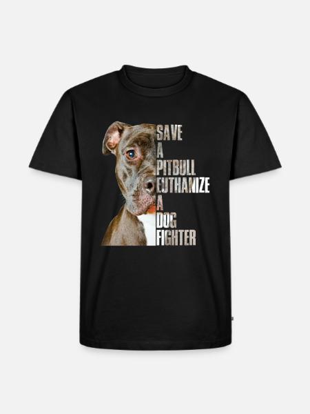 Salva un pitbull un combattente per cani - Maglietta ecologica premium da uomo - nero