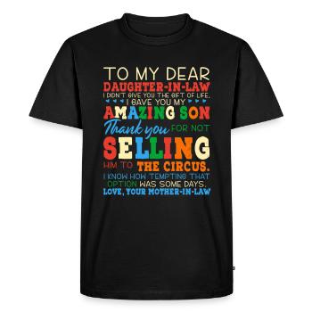 Mother-in-Law Son-in-Law - Men's Premium Organic T-Shirt - black - Front - Nico (187cm)