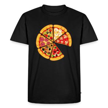 Pizza and Slice Dad and Son Matching - T-shirt Premium bio Homme - noir - Devant - Nico (187cm)