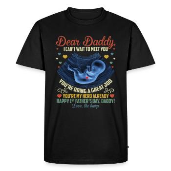 Love The Bump Dad - Men's Premium Organic T-Shirt - black - Front - Nico (187cm)