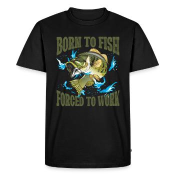 Born To Fish Live To Fish Fish To Live - Men's Premium Organic T-Shirt - black - Front - Nico (187cm)