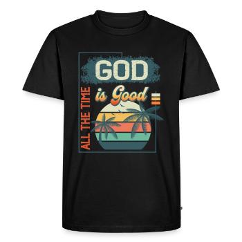 God is Good All The Time Vintage Retro Summer - T-shirt Premium bio Homme - noir - Devant - Nico (187cm)