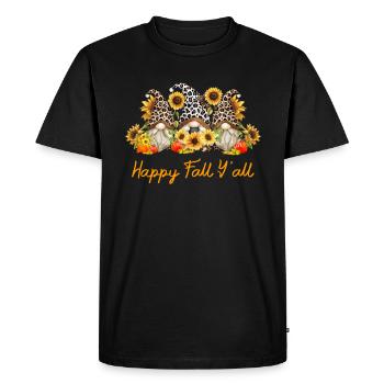 Happy Fall Y’all Gnomes Sunflowers - T-shirt Premium bio Homme - noir - Devant - Nico (187cm)