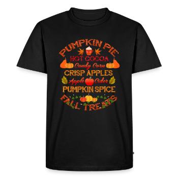 Pumpkin Pie Hot Cocoa Candy Corn Crisp Apples - Men's Premium Organic T-Shirt - black - Front - Nico (187cm)
