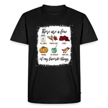 Symboles d’automne Bougies d’automne Feuilles colorées - T-shirt Premium bio Homme - noir - Devant - Nico (187cm)
