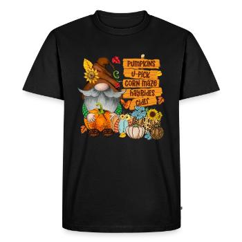 Gnome Pumpkins U Pick Corn Maze Hayrides Cider - T-shirt Premium bio Homme - noir - Devant - Nico (187cm)